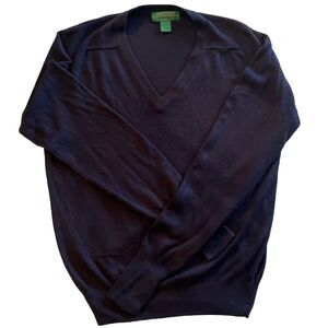 Vintage Grand Slam Munsingwear Men V Neck Blue Pullover Light Soft Sweater Large